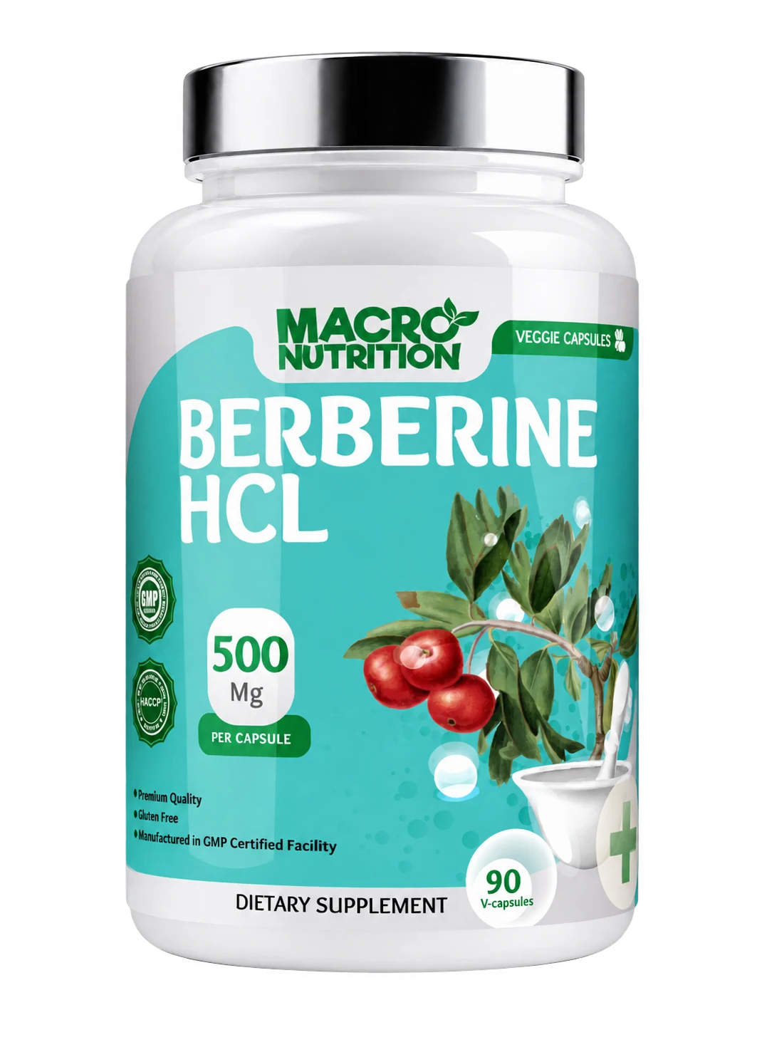 Macro Nutrition Berberine HCL 500 mg 90 Veggie Capsules